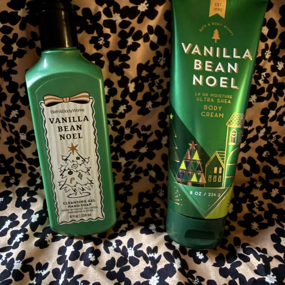 Bath & Body Works Vanilla Bean Noel Hand Soap and Body Cream - Green